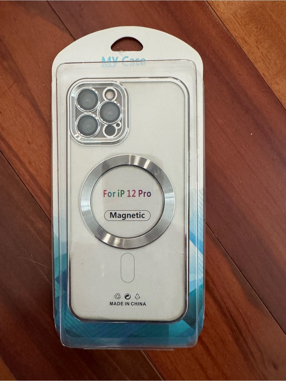 Magnetic Clear Case for iPhone 12 Pro - Silver Ring